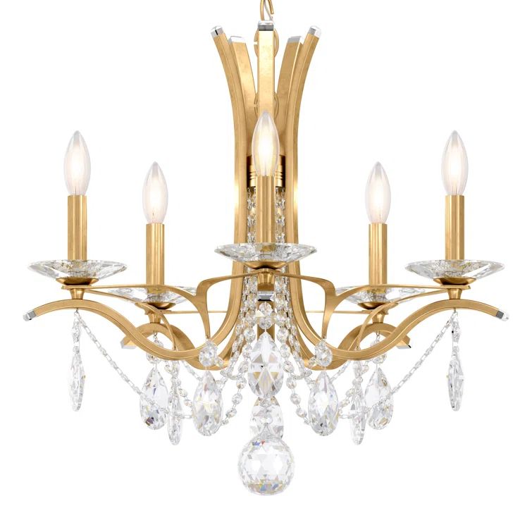 Etruscan Gold 5-Light Traditional Crystal Chandelier with Clear Heritage Crystals
