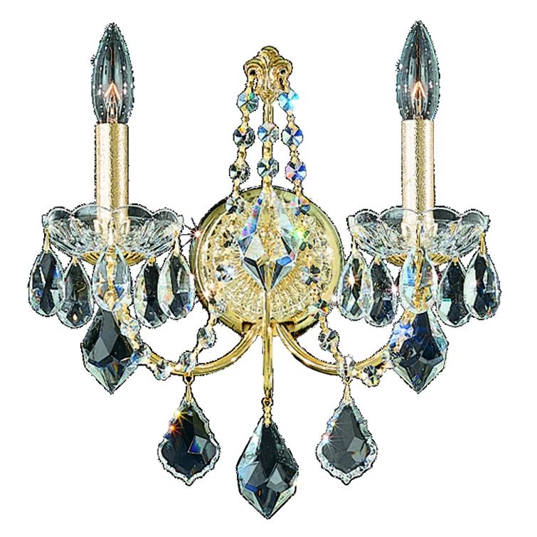 Aurelia Gold 2-Light Sconce with Clear Heritage Crystal
