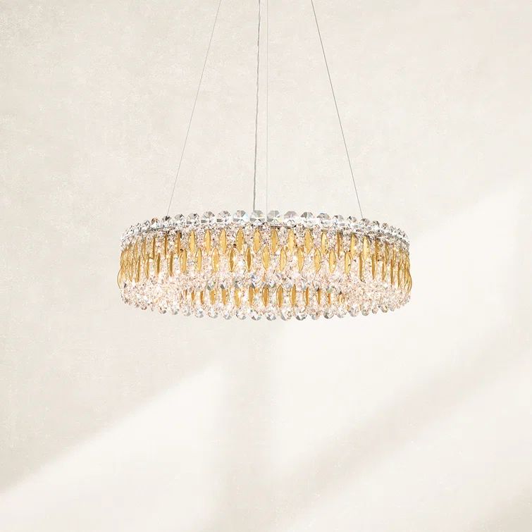Heirloom Gold 12-Light Crystal Drum Chandelier
