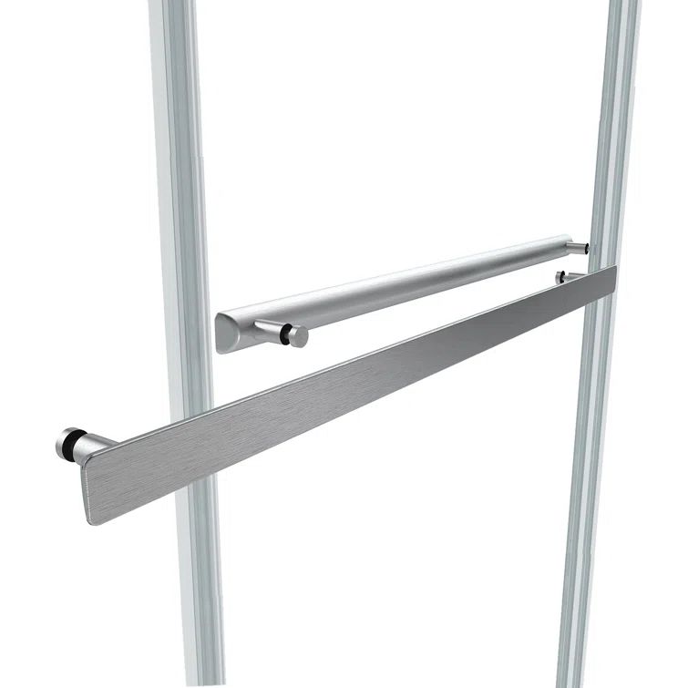 Spezia 48" W x 76" H Frameless Glass Shower Door with Brushed Nickel
