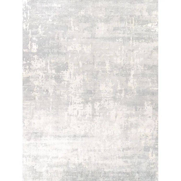 Gray Handmade 10' x 14' Viscose Area Rug