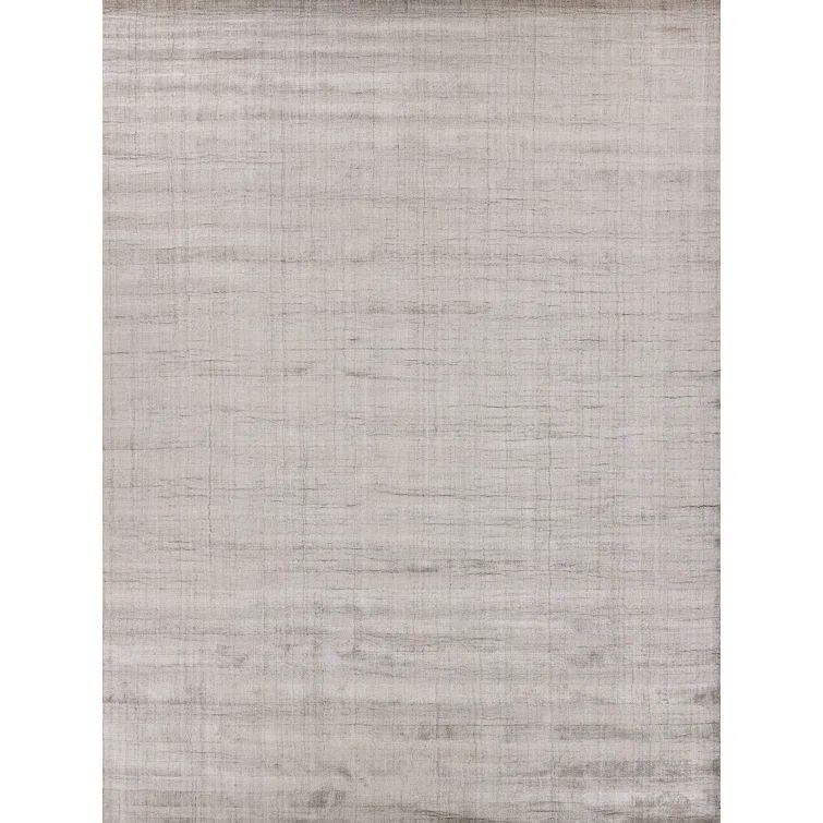 Handmade Gray Stripe Wool Viscose 6' x 9' Area Rug