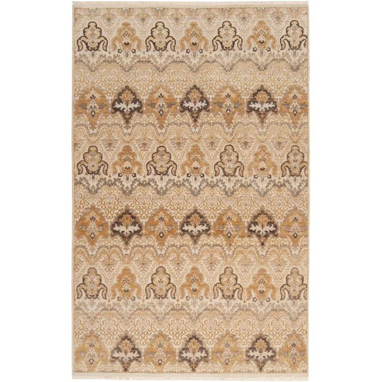 Cambridge Hand-Knotted Wool Rectangular Rug in Gray - 5'6" x 8'6"