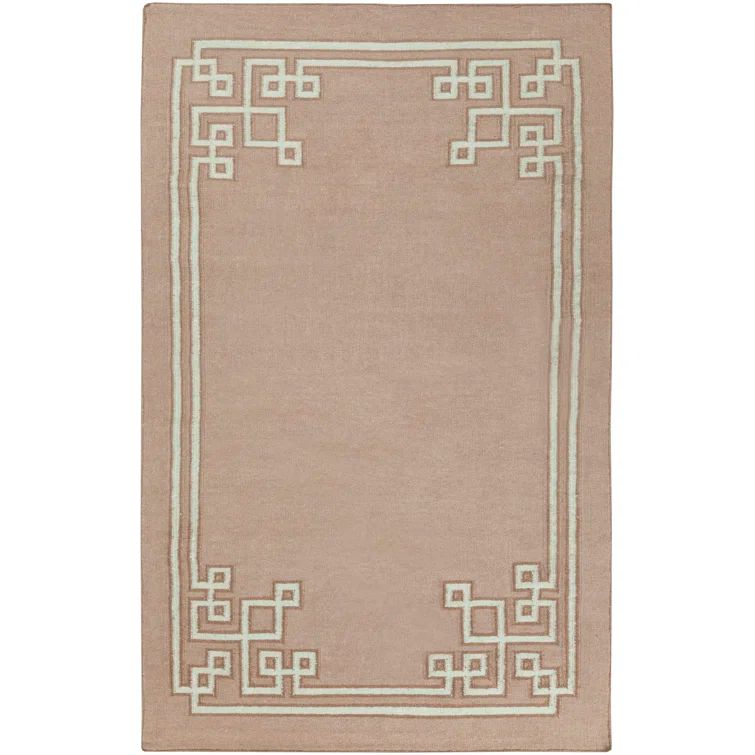 Handmade Dark Taupe Wool Geometric Rectangular Area Rug