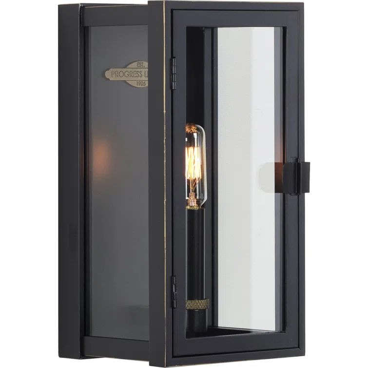 Oil Rubbed Bronze Outdoor Wall Lantern with Clear Glass