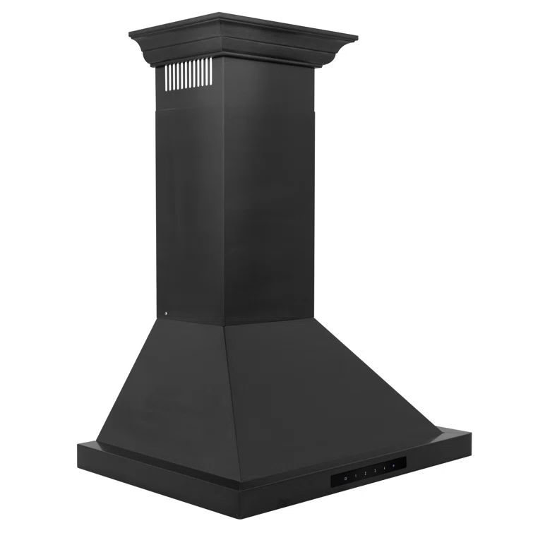 24" Black Stainless Steel Convertible Wall Mount Range Hood