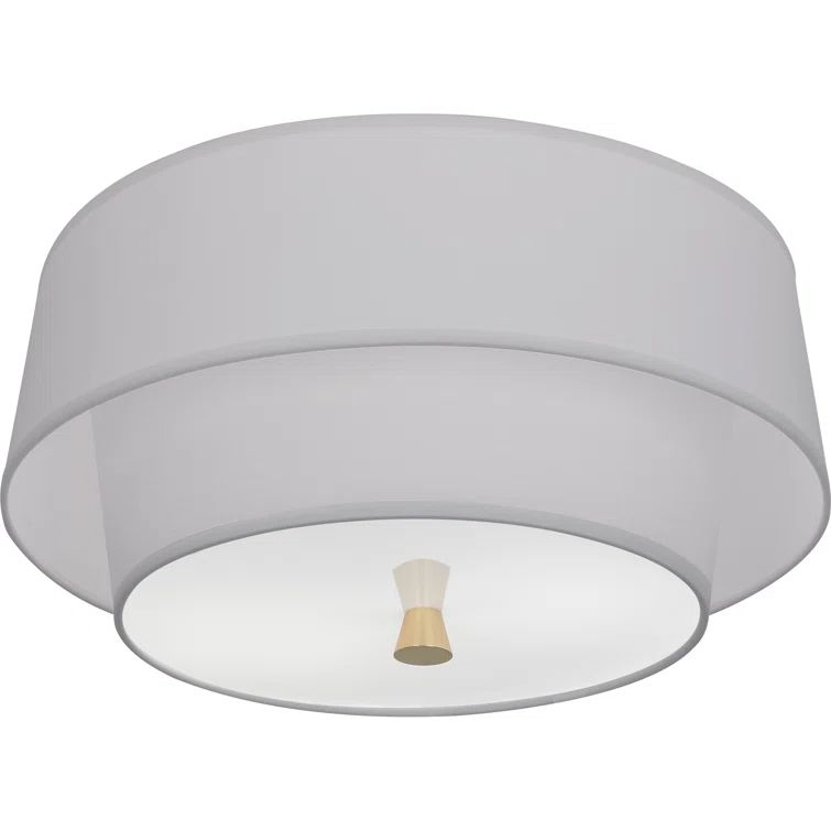 Decker Mid-Century Modern Brass 9.5" Flush Mount with Smoke Gray Shade