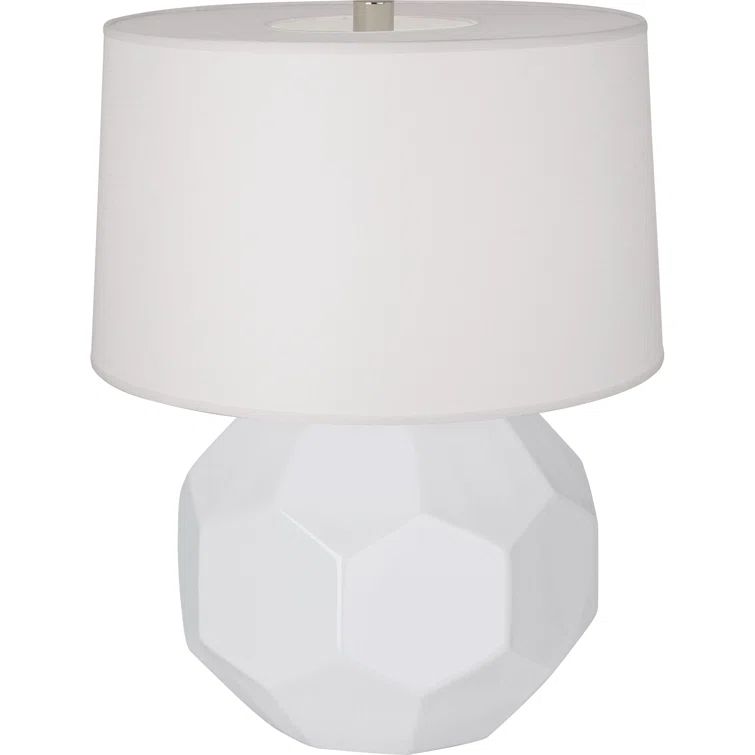 Lily Glazed Ceramic Accent Table Lamp with Linen Shade