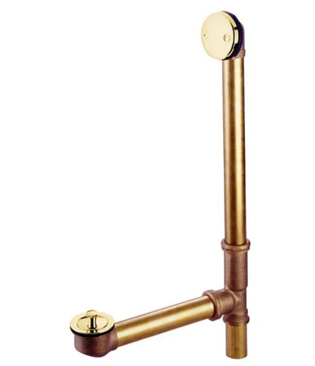 Polished Brass Tub Waste and Overflow Drain Assembly