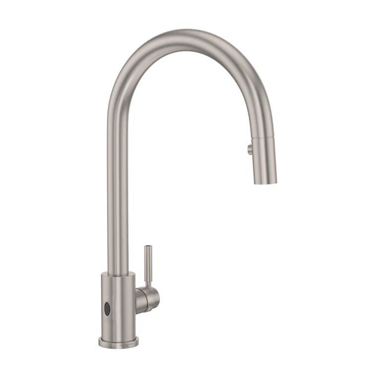 Holborn Sleek 16.75" Polished Nickel Pull-Out Spray Kitchen Faucet