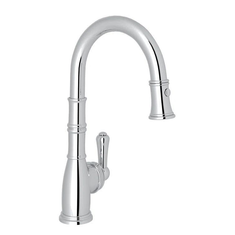 Modern Chrome Brass Bar Faucet with Pull-out Spray