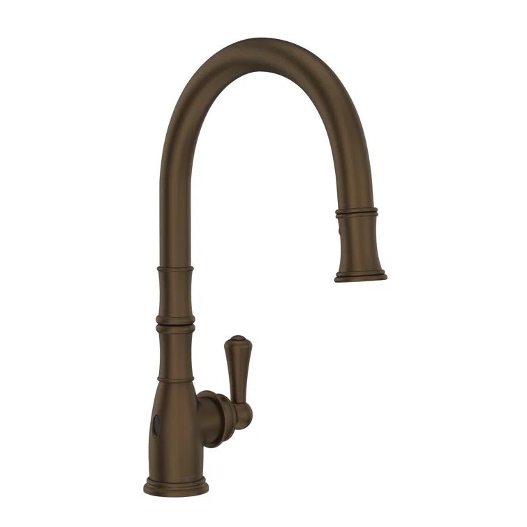 English Bronze Traditional Pull-Down Kitchen Faucet with Brass Finish