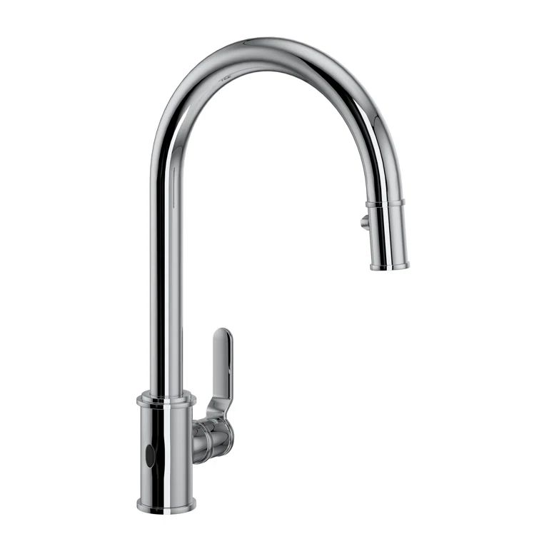 Sleek Modern Chrome Pull-Out Spray Kitchen Faucet