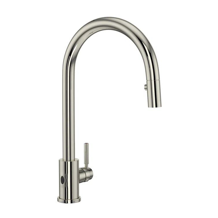 Modern Nickel Pull-Out Spray Kitchen Faucet with Brass Finish