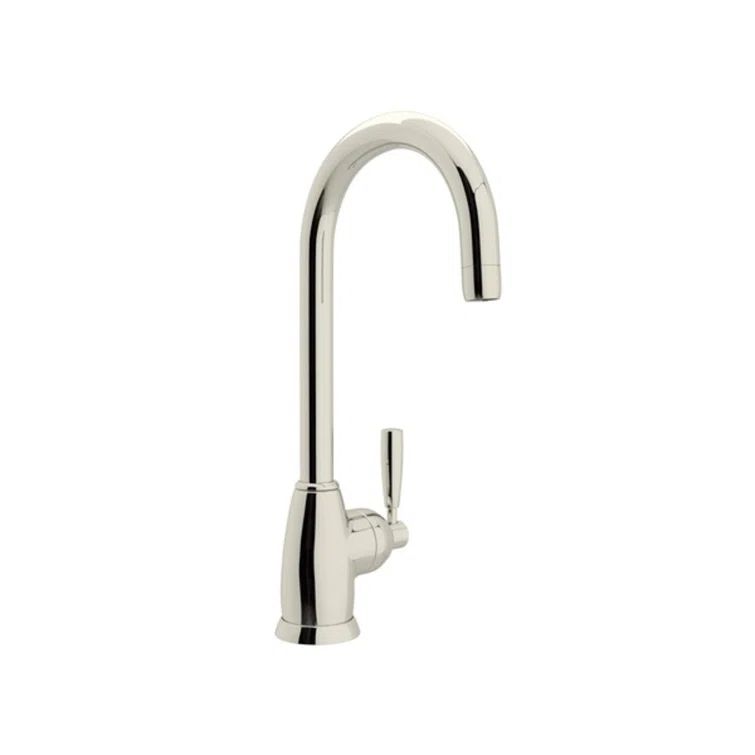 Sleek 15" Polished Nickel Modern Bar Faucet with Ceramic Disc Valve