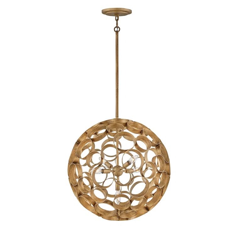 Centric Starburst 4-Light Globe Chandelier in Burnished Gold