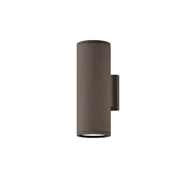 Architectural Bronze Cylinder 2-Light LED Outdoor Wall Mount