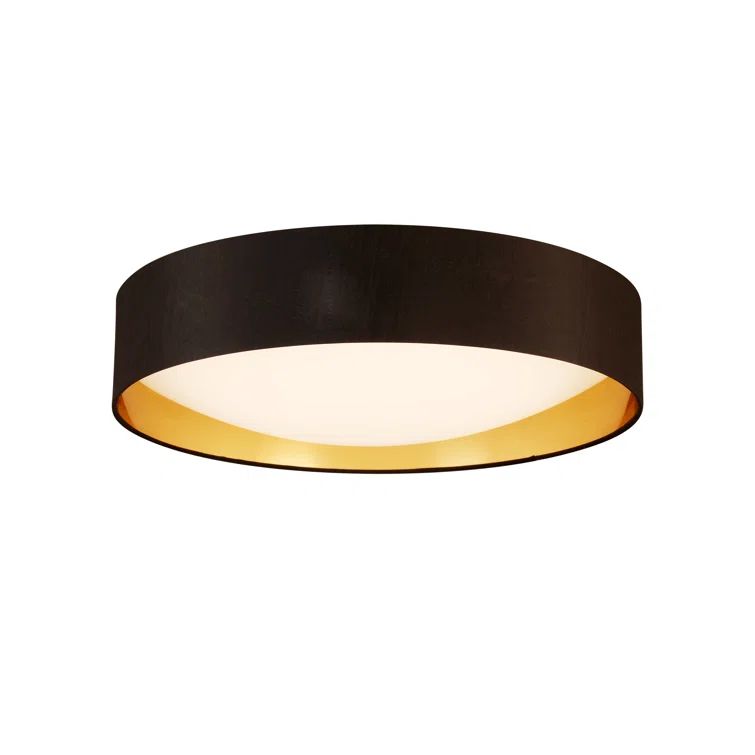 Modern Brushed Nickel 16" Drum LED Flush Mount Ceiling Light