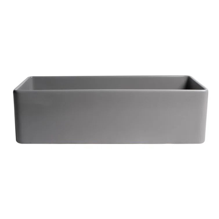 36'' Gray Matte Fireclay Farmhouse Apron Kitchen Sink