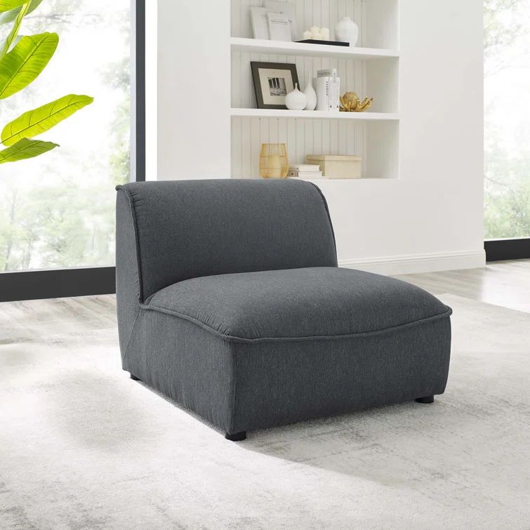 Comprise Charcoal Polyester 32.5" Armless Lounge Chair