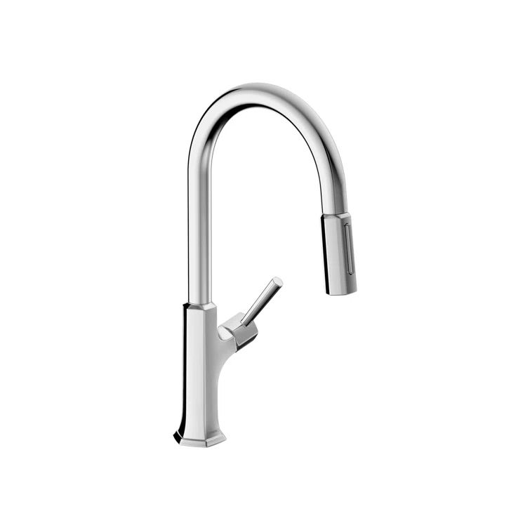 Locarno HighArc 17.375" Chrome Brushed Kitchen Faucet with Aerated Spray