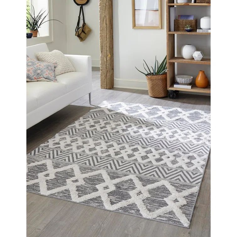 Sabrina Soto Casa Anthracite Geometric 5'3" x 8'0" Area Rug