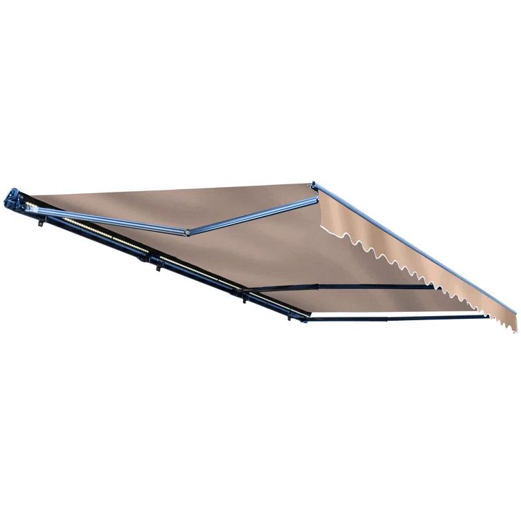16' x 10' Sand Motorized Patio Awning with LED Lights