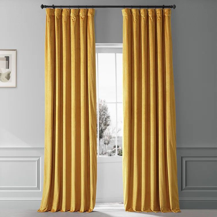 Sophomore Gold Velvet Blackout Curtain Panel 50" W x 84" L