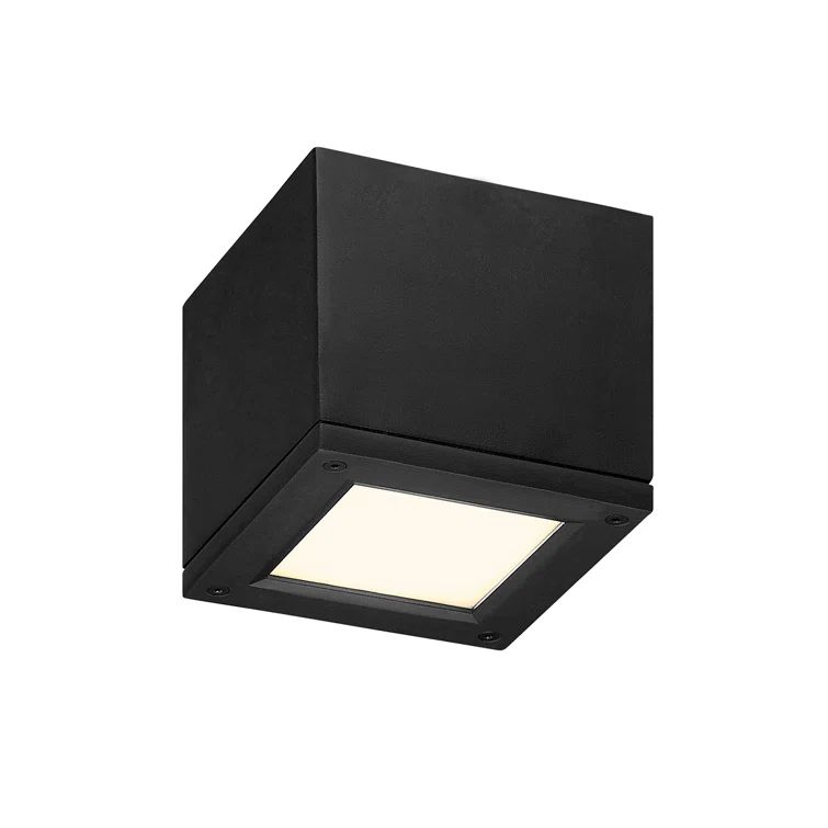 Rubix 5" Square Black Aluminum LED Flush Mount - Energy Star Rated