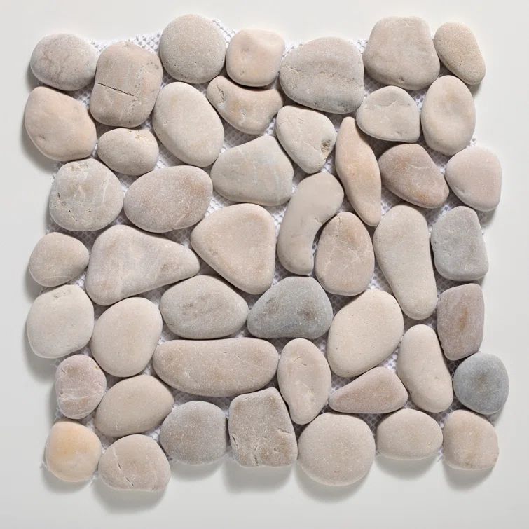 Tan Quartz Pebble Mosaic Tile for Indoor/Outdoor Use