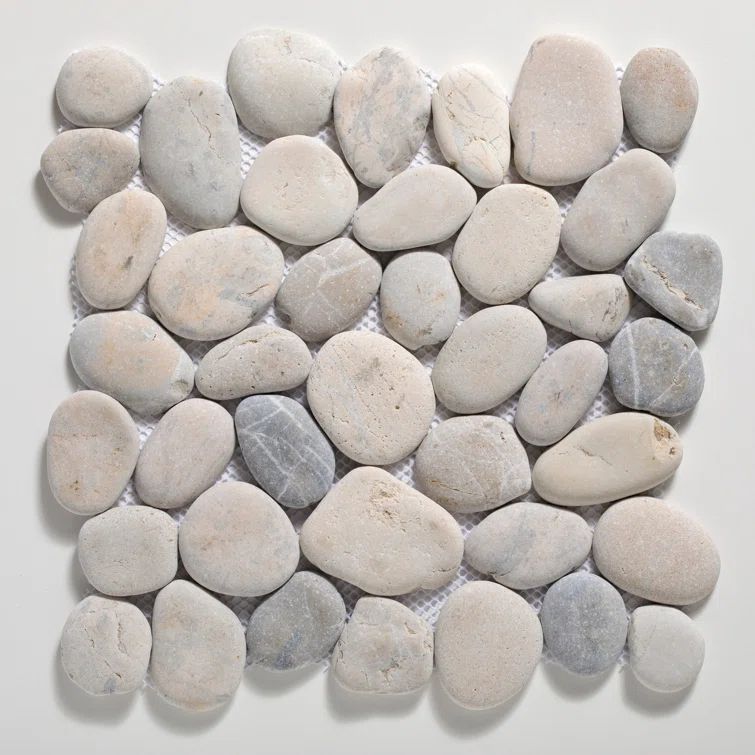 Natural Gray Quartz Pebble Mosaic Tile Sheet