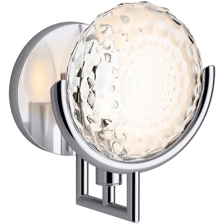 Polished Chrome Briolette Faceted Vanity Light