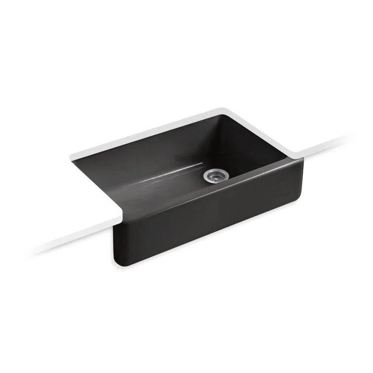 Black Cast Iron 36" Farmhouse Drop-in Kitchen Sink