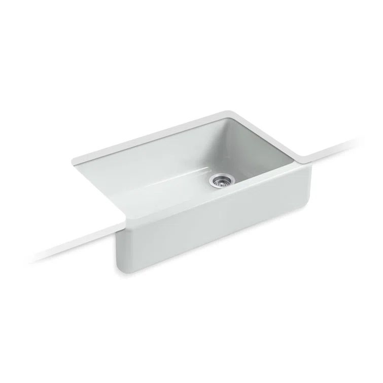 Ice Grey Cast Iron Single Bowl Farmhouse Kitchen Sink