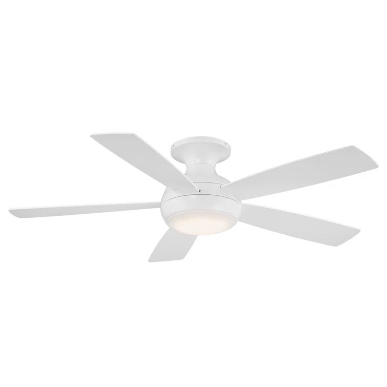 Odyssey 52" Matte White Smart Ceiling Fan with LED Light and Remote