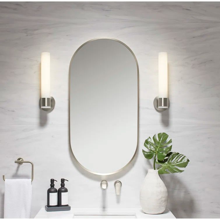 Essential Brushed Nickel 40" x 20" Capsule Vanity Mirror