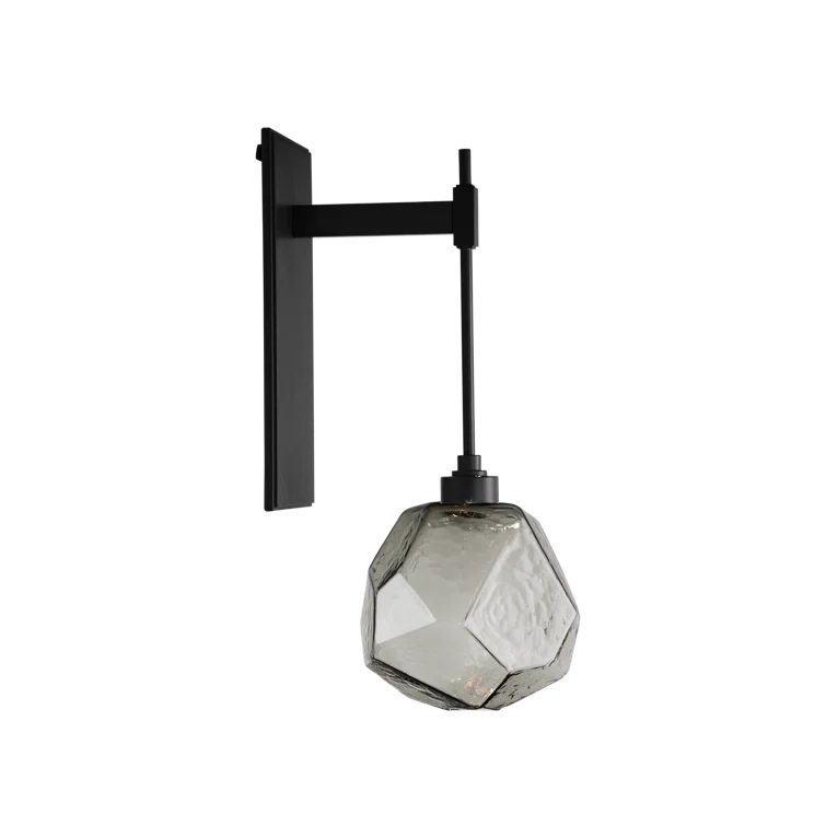 Black Dimmable Glass Gem LED Wall Sconce