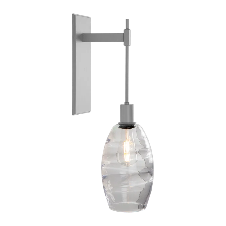 Ellisse Optic Clear Glass Tempo Sconce in Metallic Beige Silver
