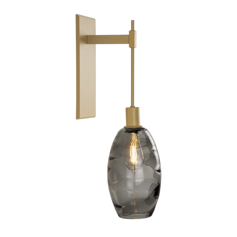 Ellisse Optic Smoke 9.3" Gilded Brass Tempo Sconce