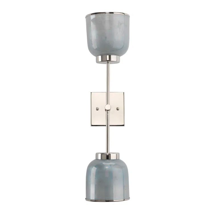 Opal Nickel Double Light Dimmable Wall Sconce
