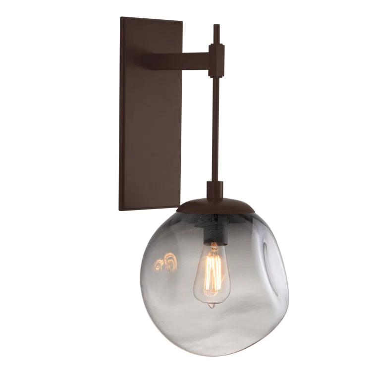 Aster Bronze Dimmable Wall Sconce with Handblown Globe Shade