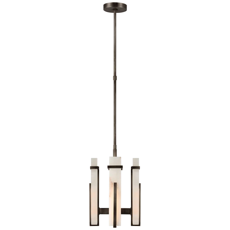 Bronze Crystal Plug-in LED Chandelier, 18.75" Height