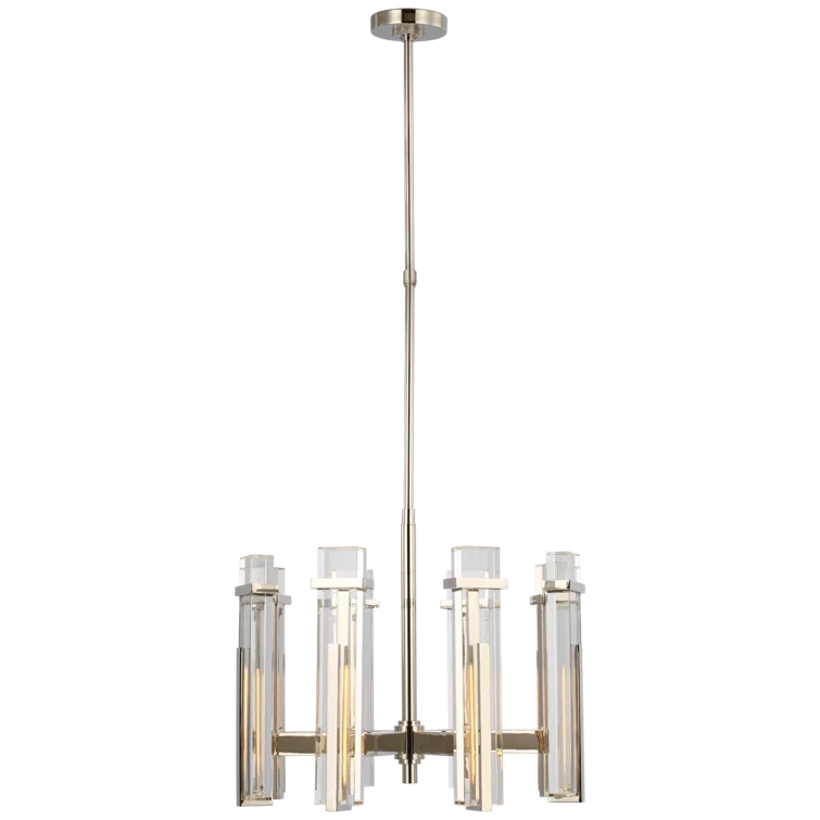 Malik 24" Polished Nickel LED Chandelier with Alabaster Blocks