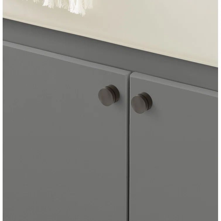 Matte Black Round Aluminum Cabinet Knob with Mounting Hardware