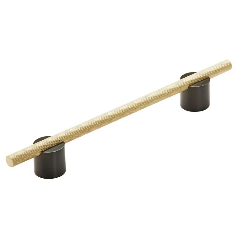 Matte Black and Gold 9.44 in Bar Pull with Mounting Hardware