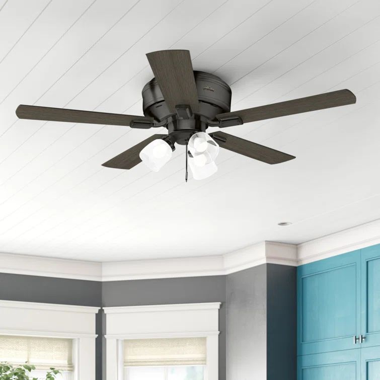 52" Noble Bronze Low Profile Ceiling Fan with LED Light