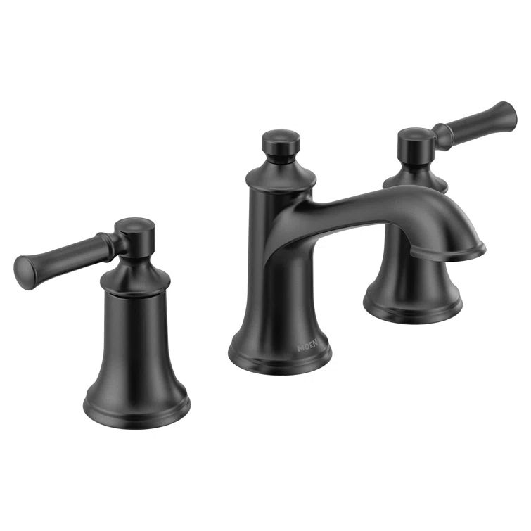 Modern Matte Black Metal Widespread Bathroom Faucet with ADA Compliance