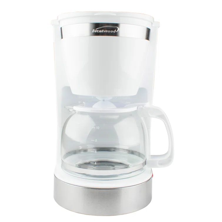 White 12-Cup Coffee Maker with Auto Shutoff and Permanent Filter