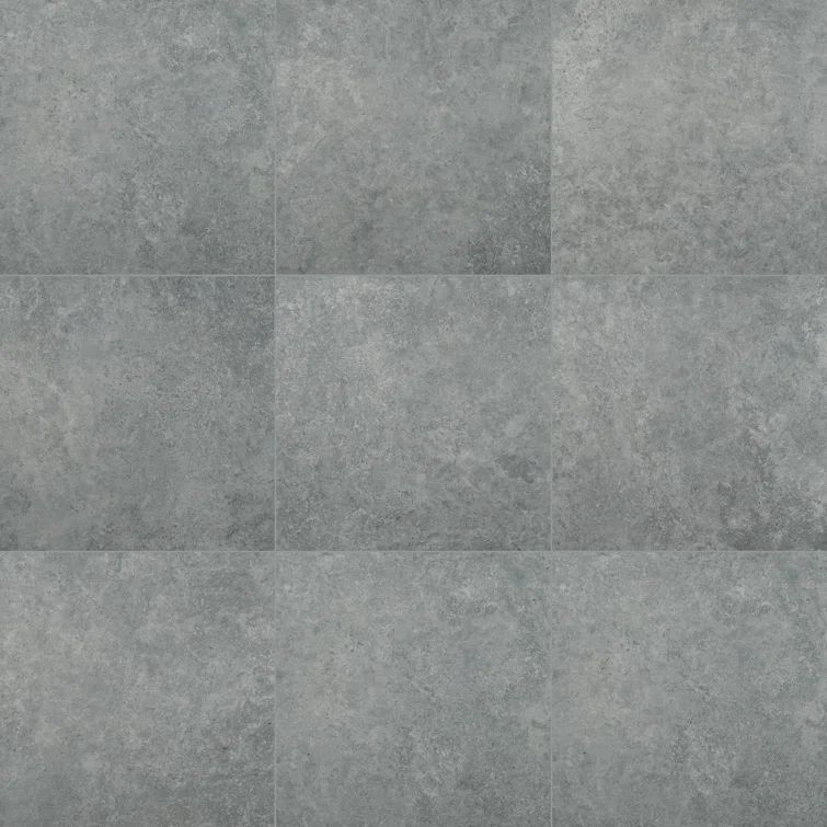 Lunar Silver Large Format Matte Porcelain Floor and Wall Tile
