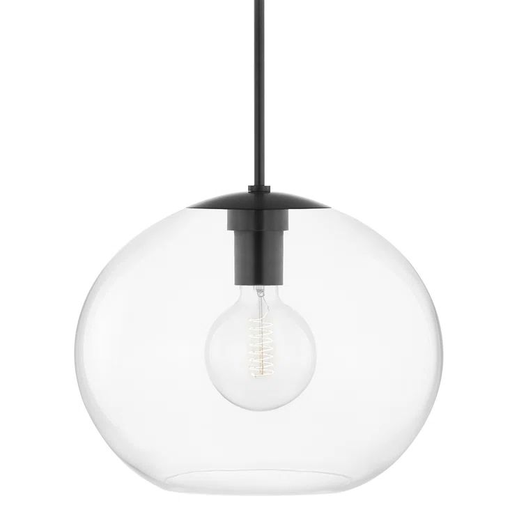 Old Bronze Clear Glass Globe Pendant Light